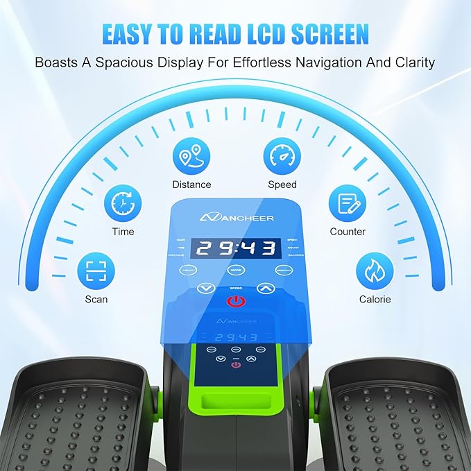 ANCHEER Under Desk Elliptical, Electric Leg Exerciser While Sitting for Seniors, Fully Assembled Motorized Ellipse Leg Exerciser Seated Elliptical Machine with 12 Adjustable Speeds