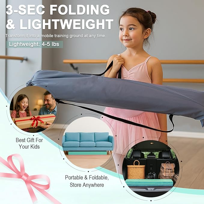 AWSUM Foldable Balance Beam for Kids, 6ft/8ft/9ft/10ft Anti-Slip Gymnastics Equipment, Suede Cover, Toddler to Teen, for Home Training School