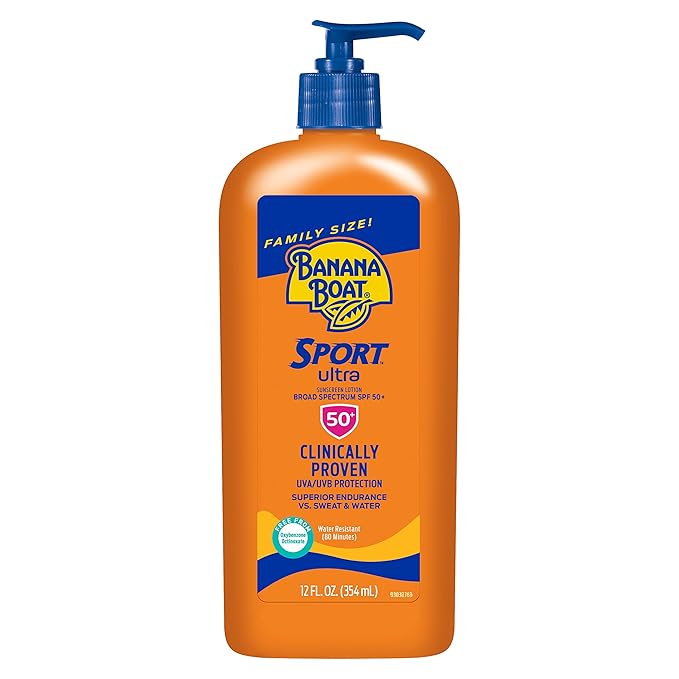 Banana Boat Sport Ultra SPF 50 Sunscreen Lotion Case | Lotion Sunscreen SPF 50, Sunblock, Oxybenzone-Free, Family Size, 12oz each (Pack of 12)