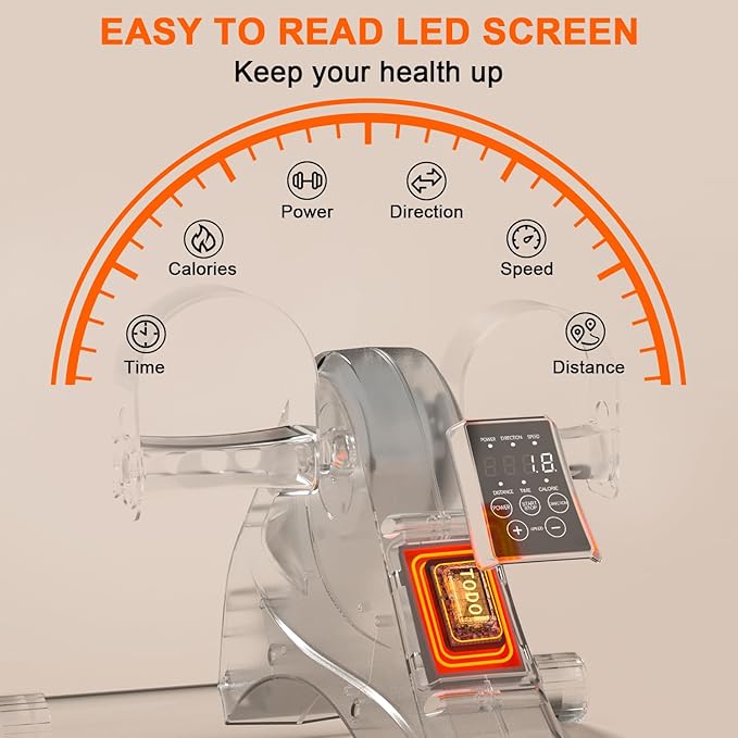 TODO Motorized Pedal Exerciser Mini Exercise Bikes, Under Desk Bike Peddler Exerciser for Seniors Rehab and Arm Leg Physical Therapy