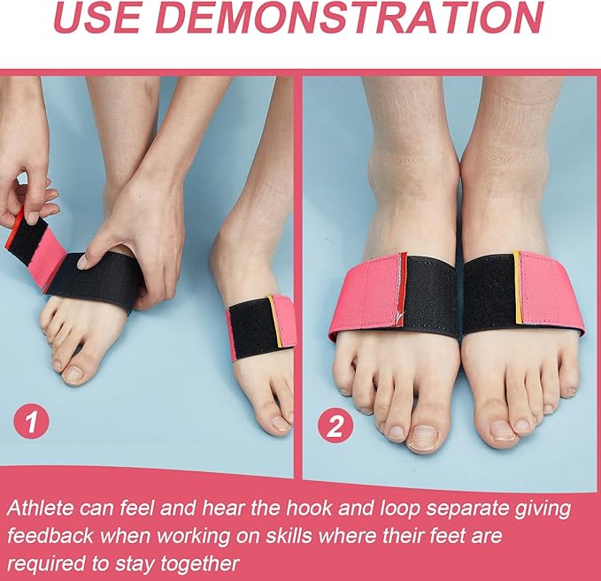 Shappy 2 Pairs Gymnastics Sticky Toes Tumbling Equipment, Cheer Coach Essentials, Back Handspring Helper for Stunt Coach, Athlete Adjustable Bands, Help Training Back Flip Tuck