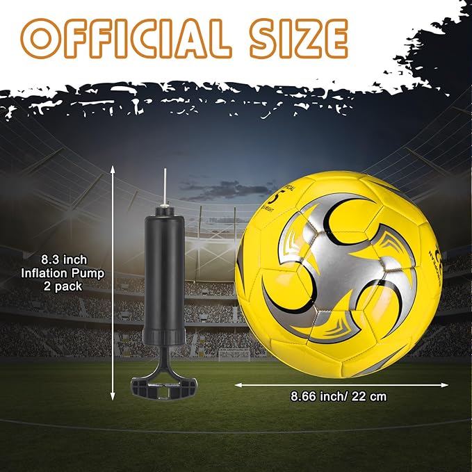 12 Pcs Soccer Balls for Teen Adult Bulk Deflated Soccer Ball with Pump Size 5 Indoor Outdoor Training Practice for School Sports Game Birthday Gifts Party Back to School