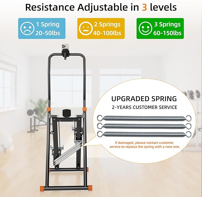 Stair Stepper with Adjustable Resistance for Home Cardio Workout,Upgraded Vertical Climber Machine Full-Body Workout,Compact Folding Exercise Climber, Adjustable Handlebar & Pedals