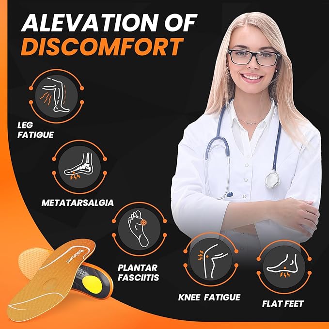 Bukihome Work Boot Insoles for Construction & Standing All Day - Heavy Duty Orthotic Shoe Inserts with Shock Absorption, Arch Support & Fatigue Reduction Durable Support Fits Work Boots -2XL