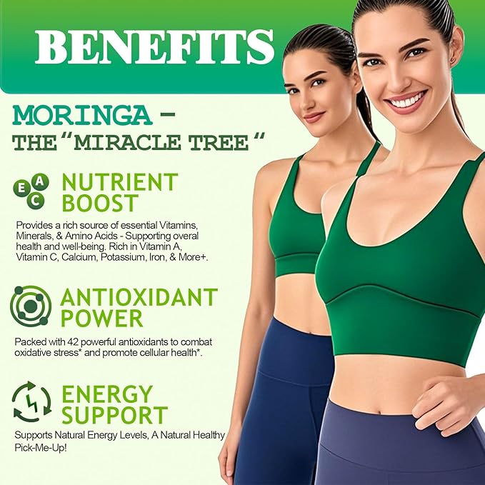 2 Pack Organic Moringa Liquid Drops, Pure Moringa Oleifera Leaf Extract w. Turmeric, Black Pepper, Moringa for Activates AMPK & GLP-1, Antioxidant Skin Gut, Potency Than Moringa Capsules Powder