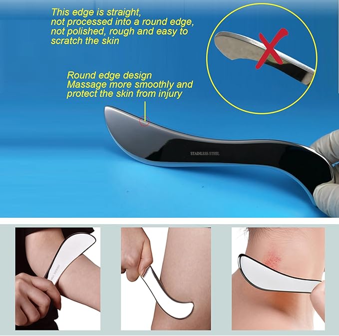 BYYDDIY Gua Sha Trigger Point Massage Tool & Muscle Scraper Tool -Thumb Protector,Deep Tissue Massage,Scraping Massage Tools (Ts)