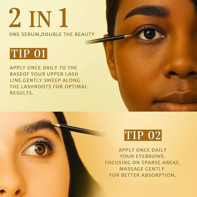 Lash Serum for Eyelash Growth - Premium Eyebrow Growth Serum Advanced Eye Lash Serums for Longer, Fuller, Thicker Lashes with Natural & Vegan Formula for Sensitive Eye