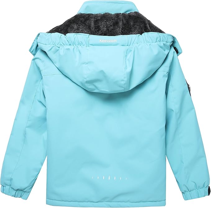 Keevoom Girl's Ski Jacket Winter Warm Thick Snow Coat Windproof Kids Outdoor Hooded Jackets
