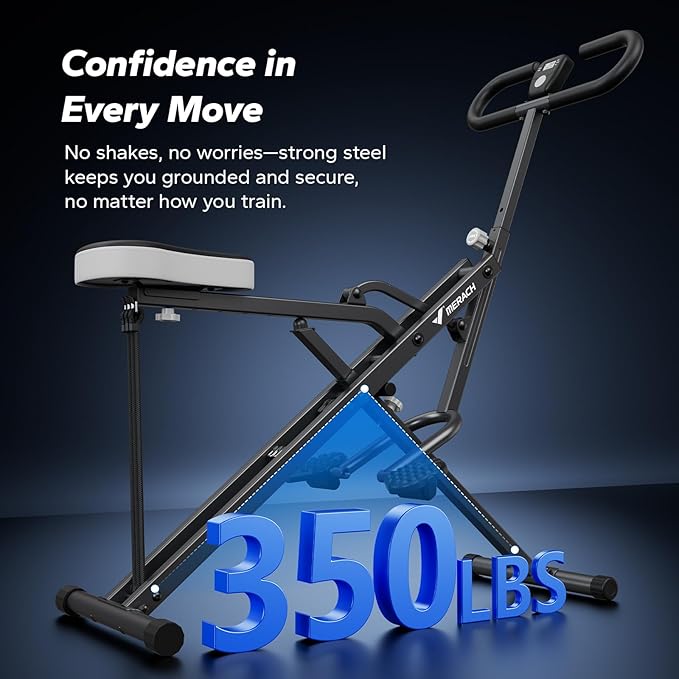 Squat Machine, MERACH R07 2 in 1 Squat Rowing Machine, Easy Setup & Foldable Exercise Equipment, Glute Trainer Machine, Glutes & Leg Home Workout Machine