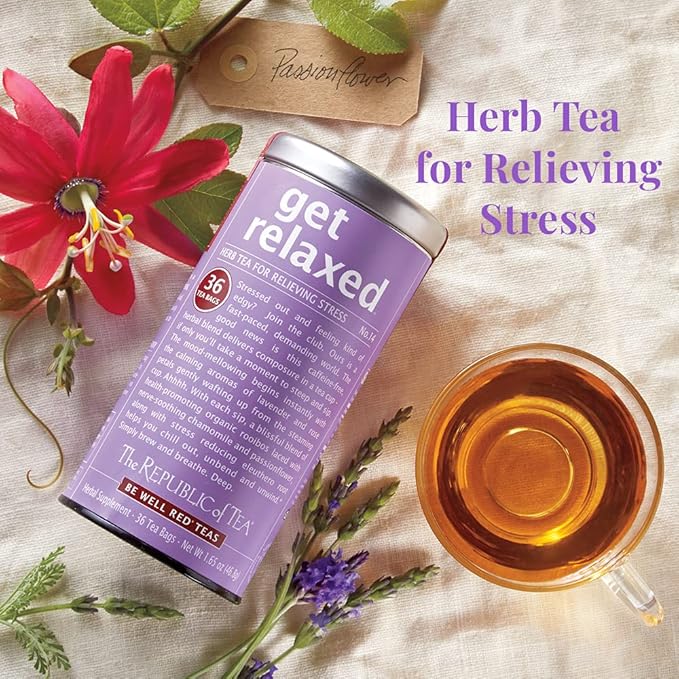 The Republic of Tea - Get Relaxed No.14 Tea for Relieving Stress Tea, 36-Count