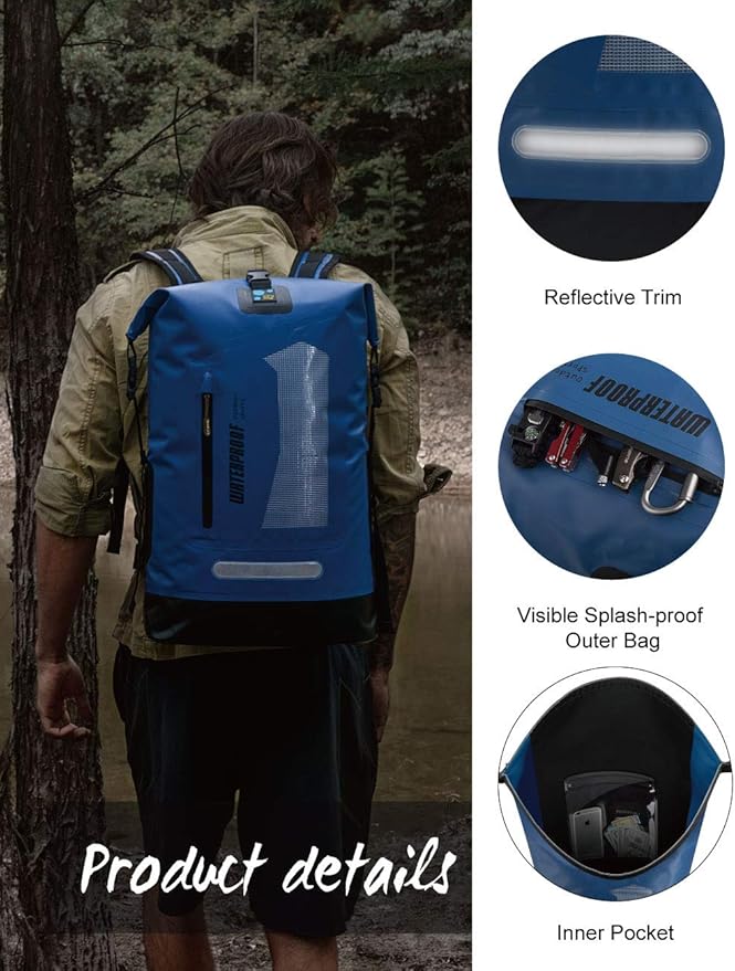 IDRYBAG Waterproof Backpack for Men 20L/30L/40L, Floating Dry Bag Kayak, Dry Backpack Hiking