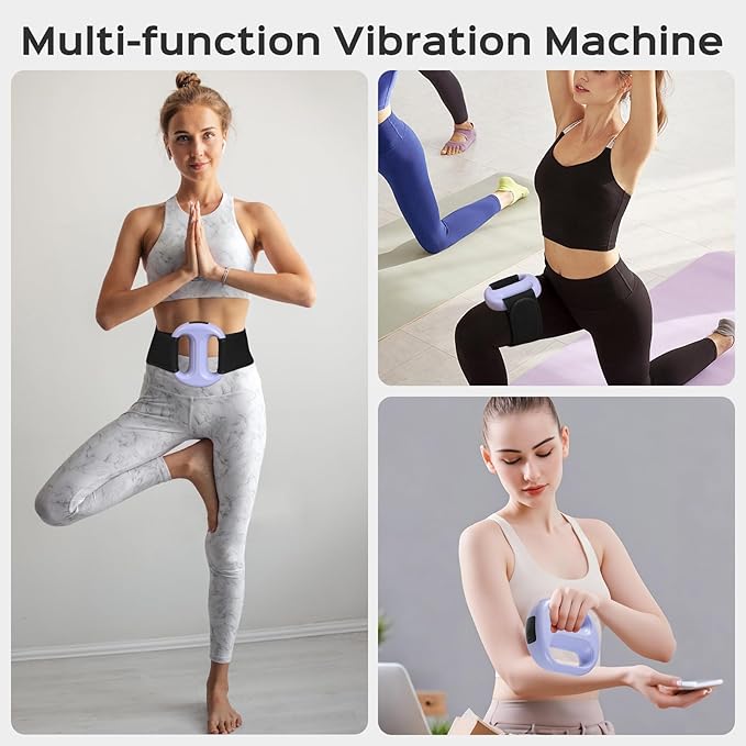 Small Lightweight Vibration Plate Portable,Handheld Lymphatic Drainage Massager,Exercise Shaker Machine for Weight Loss,Cordless and Mini，8-Level Adjustable, Purple