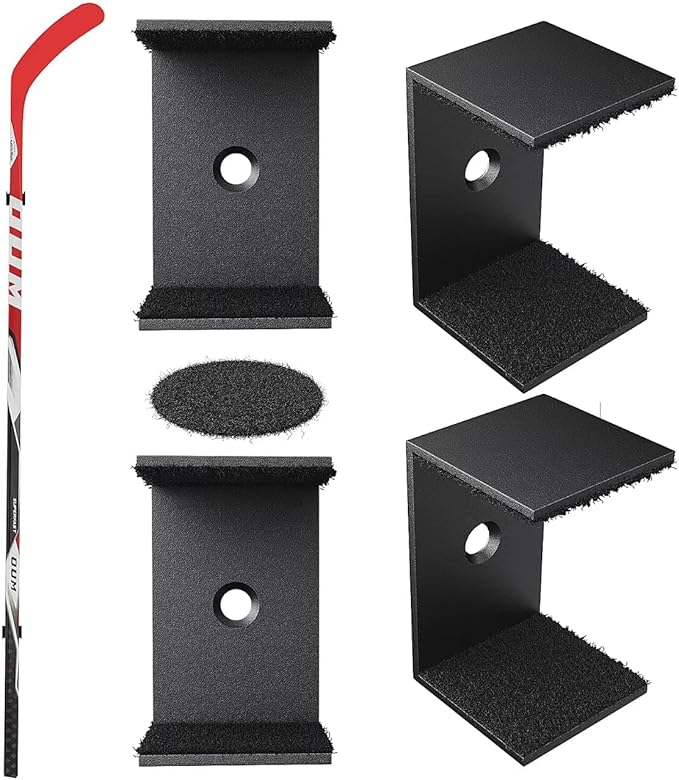 Hockey Stick Display Holder Wall Mount, Hockey Stick Storage Rack, Ice Hockey Stick Hangers for Hockey Room Decor Boys, Supports Vertical、Diagonal、Horizontal Display- Black