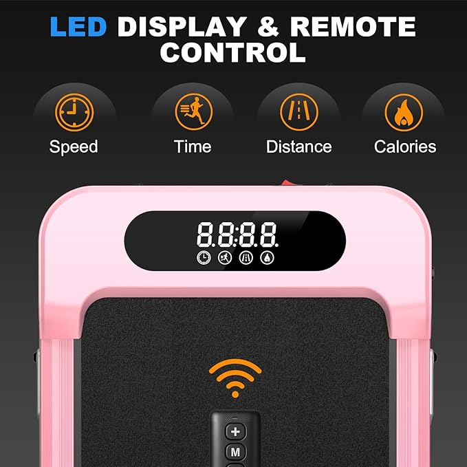 Incline Walking Pad with Handle Bar, Folding Treadmill Foldable Portable Under Desk for Home Office, Ultra Quiet <45dB, Safety Lock, 300+ LB Capacity