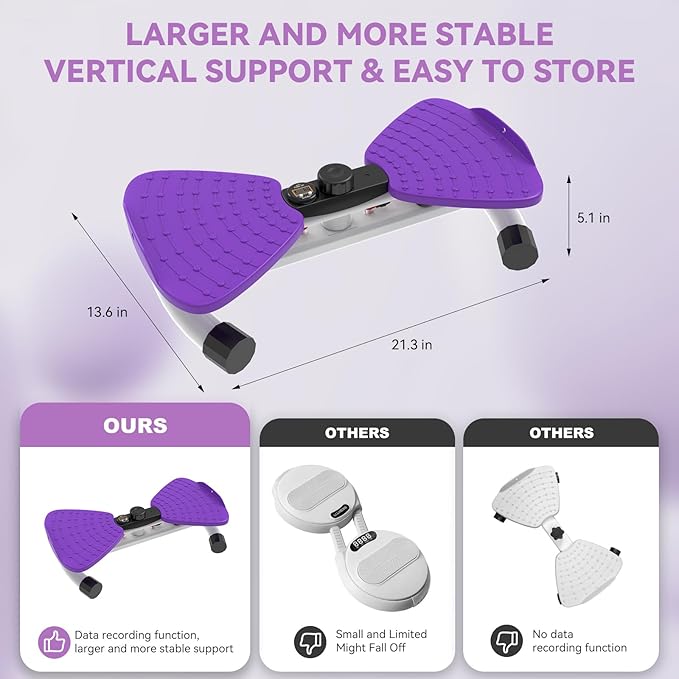renZEC Waist Twister Machine, Adjustable Exercise Twist Board for Women Men, Noiseless Ab Twister for Home Gym Equipment, 330 lbs Capacity | Track Time, Reps, Calories with Digital Display