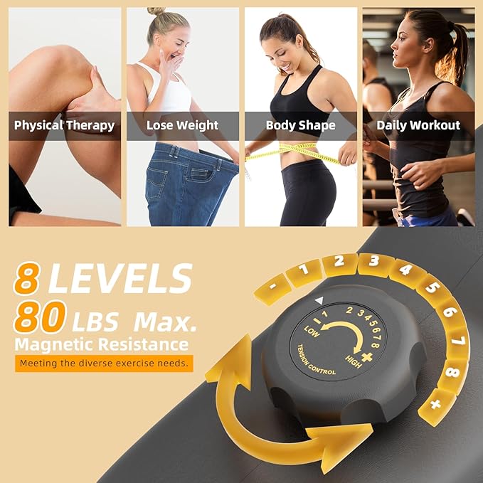 VANSWE Recumbent Exercise Bike, Recumbent Stationary Bikes for Home 400 LBS Weight Capacity, Exercise Bike for Home Seniors with Smart App and Bluetooth Connectivity, LED Display, Pulse Handle