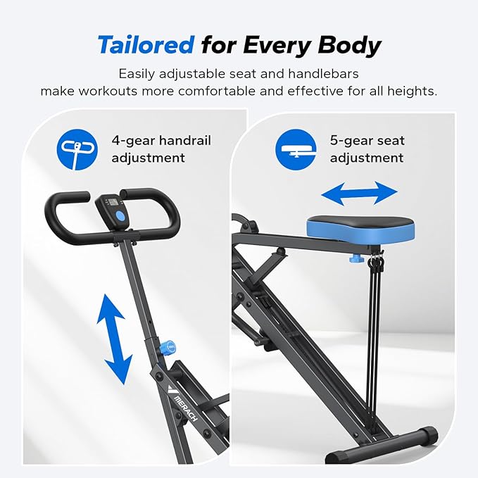 Squat Machine, MERACH R07 2 in 1 Squat Rowing Machine, Easy Setup & Foldable Exercise Equipment, Glute Trainer Machine, Glutes & Leg Home Workout Machine