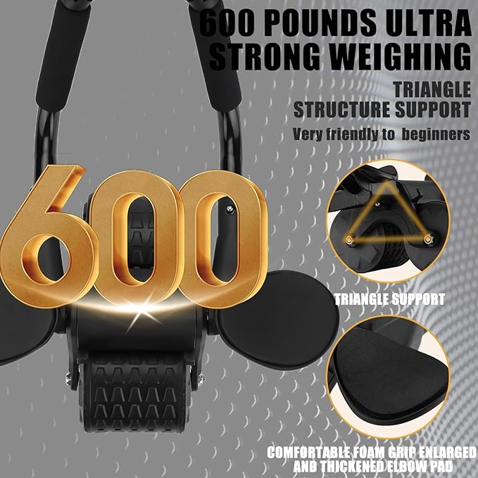 Uota Elbow Support Automatic Rebound Abdominal Wheel，Ab Roller for Abdominal Exercise Machine，Abs Workout Equipment，Dolly Core Strengthening Trainer Fitness Belly Training