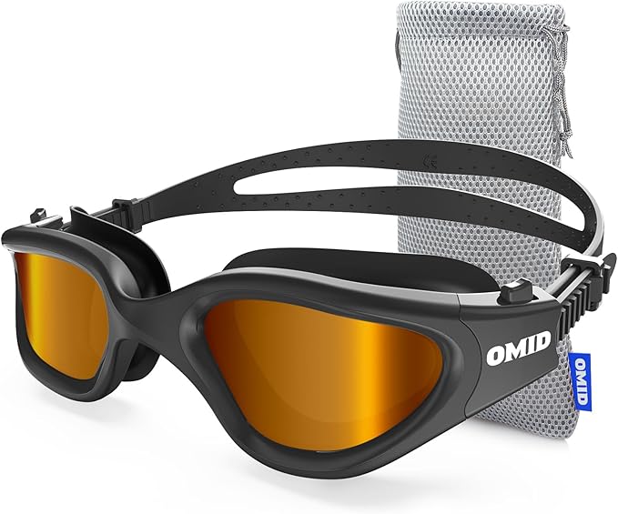 OMID Swim Goggles, P2 Polarized Swimming Goggles for Men Anti-fog Goggles Swimming for Adult Women