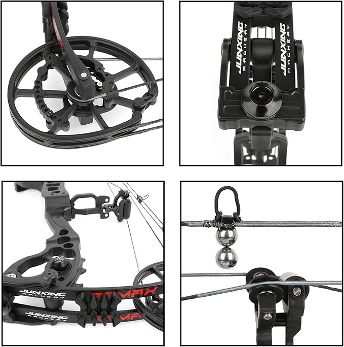 Archery Compound Bow Hunting Set 20-70lbs Adjustable Pull 320fps Speed with 5 Pin Sights and 9 Carbon Arrows for Teens and Adults Target Practice Outdoor Hunting Full Set of Accessories