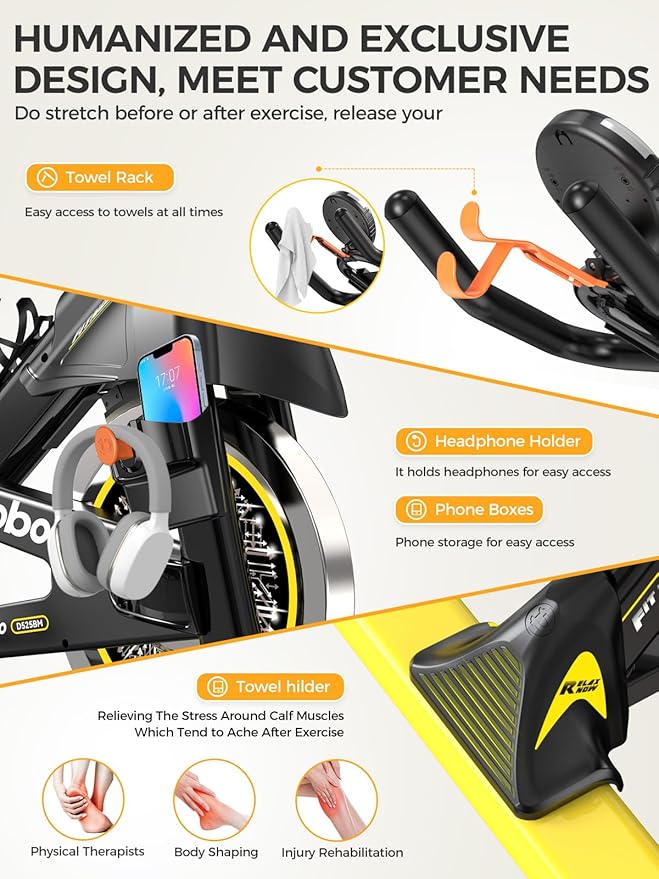 pooboo Exercise Bike, Adjustable Magnetic/Brake Pad Resistance Silent Belt Drive, Indoor Cycling Bike for Home Cardio, Fitness Stationary Bike with 350lbs/300lbs Weight Capacity &Upgraded Version Seat