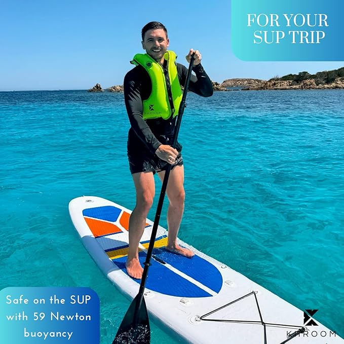 Khroom Inflatable Snorkel Vest for Adults and Teenagers | 60"-75" Height | 90-220 lbs | V2 2025 Model | Buoyancy Jacket for Snorkeling and SUP - Snorkel Vest, Buoyancy Aid