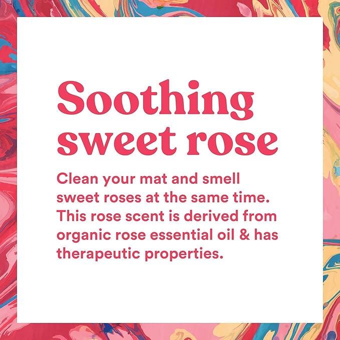 ASUTRA Yoga Mat Cleaner Spray (Soothing Sweet Rose), 4 fl oz - No Slippery Residue, Organic Essential Oils, Deep-Cleansing for Fitness Gear & Gym Equipment, Microfiber Towel Included