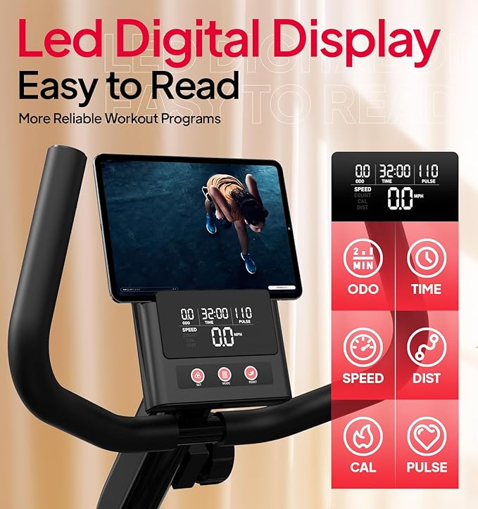 Recumbent Exercise Bike for Home,Recumbent Stationary Bikes for Adults & Seniors,Load Capacity of 400 pounds,Equipped with 16 Adjustable Gears, and Soft Adjustable Seats