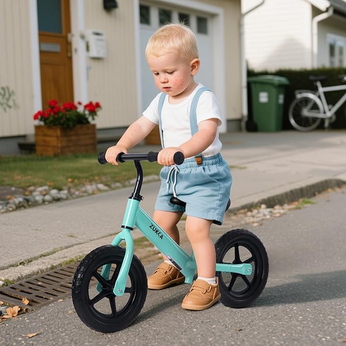 12 inch Toddler Balance Bike Adjustable Handlebar & Seat Anti-Slip Grip Suitable for 2-5 Years Old with Footrest Lightweight for Tolddlers Boys Girls Multiple Colors to Choose