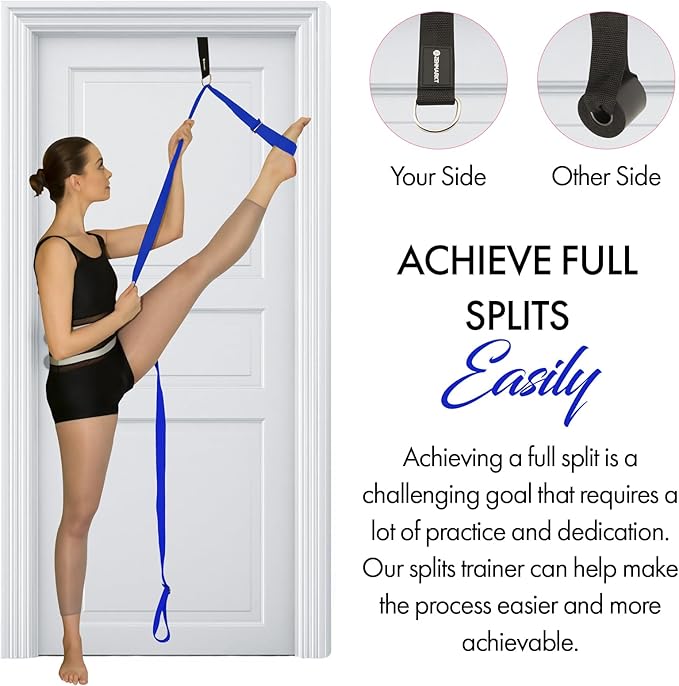Stretching Strap With Door Anchor - Stretching Equipment to Improve Legs Flexibility - Splits Trainer For Home Ideal In Ballet, Dance, Cheerleading, Taekwondo, Yoga, Pole Dancing & Gymnastics