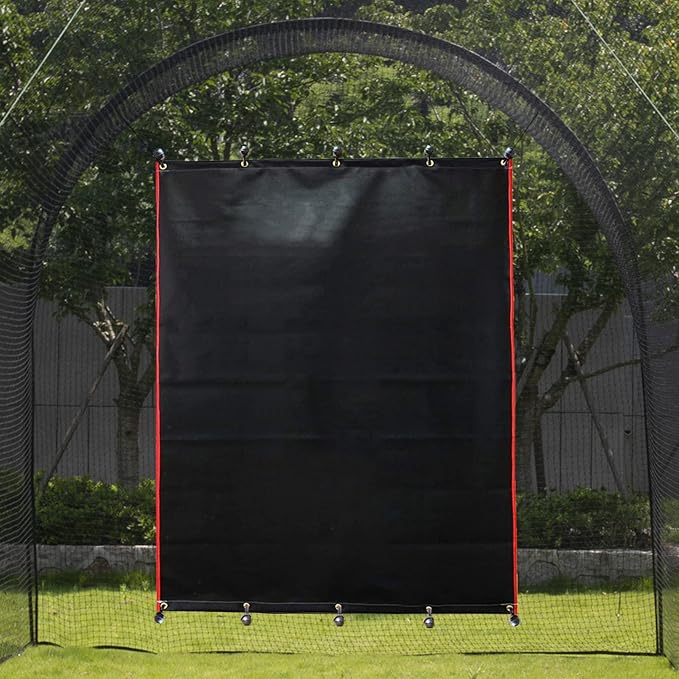 Baseball Batting Cage Backstop with Strike Zone Target - Heavy Duty 4x6/6x8FT PVC Backstop Net for Pitching Practice Backyard Training