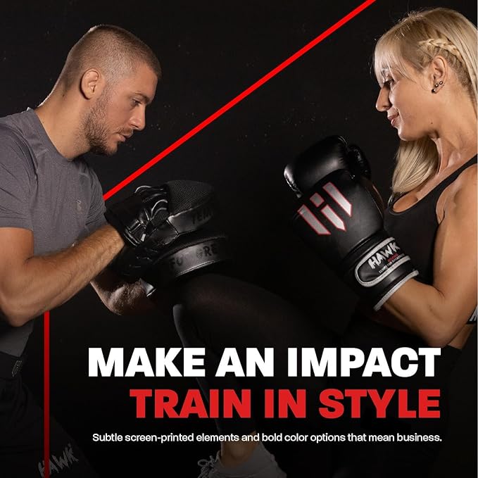 Hawk Sports Punching Mitts for Men, Women, & Kids, Leather Focus Mitts for Martial Arts & Boxing Training, Curved Punch Mitts for Karate, Kickboxing, Krav MAGA, Muay Thai & Taekwondo