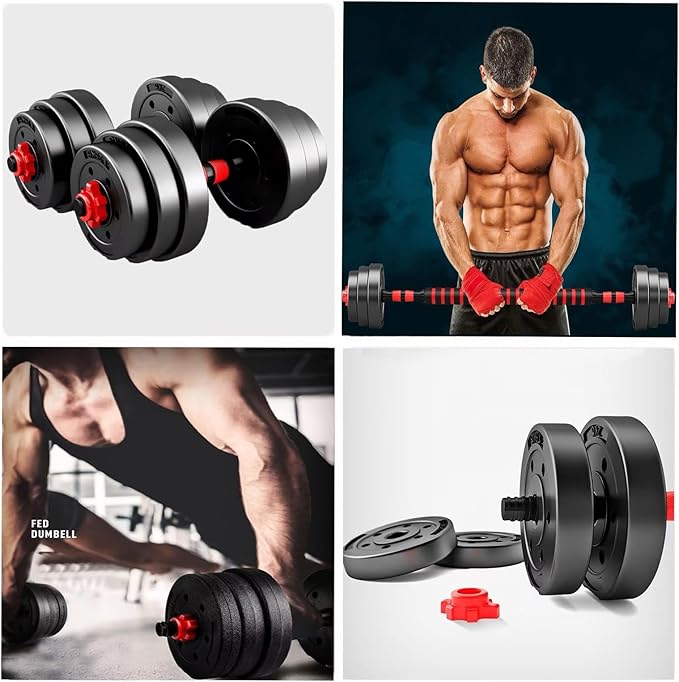 Adjustable Dumbbell Set, 5-44 lbs Free Weight Set with Connector for Barbell, Dumbbells, Push-Up Options, Fitness Exercises for Home Gym Suitable Men/Women