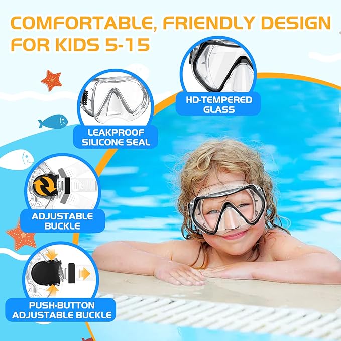 Snorkeling Gear, Dry Snorkel Set180° Panoramic Wide View,Anti-Fog Scuba Diving Mask, Professional Snorkeling Gear for Free Breathing, Swimming, Diving