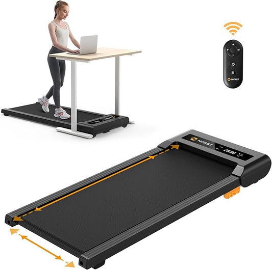 Walking Pad, 2.5HP Under Desk Treadmill for Home Office, 300 Lbs Capacity Portable Treadmills with Remote Control & LED Display, 2 in 1 Running Pad for Walking Jogging and Running