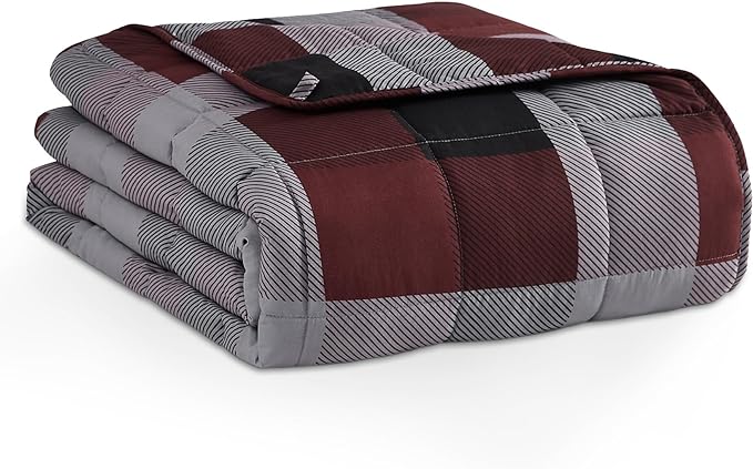 L'AGRATY Weighted Blanket - 60"x80" 20lbs Cooling Breathable Heavy Blanket Microfiber Material with Glass Beads for Adult All-Season Summer Fall Winter Soft Thick Comfort