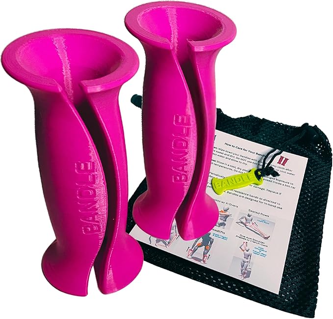 Bandle™ - True Ergonomic Handles for Resistance Bands | Unleash The Full Potential of Pain-Free, Full-Body Workouts | Durable & Comfortable for High-Intensity Training (2 Handles)