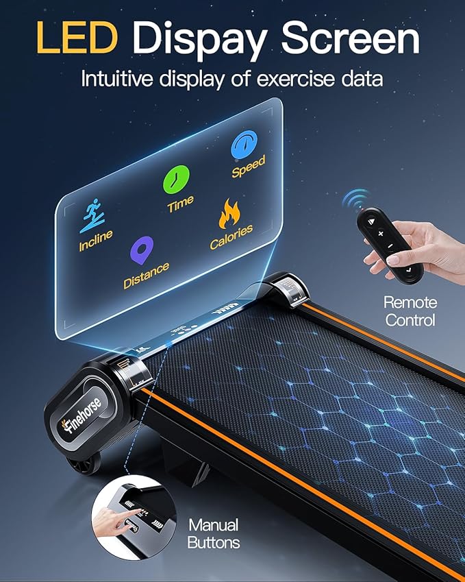 Walking Pad Treadmill with Auto Incline, 6 in 1 Under Desk Treadmill, 6-Level Incline Treadmills, 2.5HP Portable Treadmills for Home with 330LBS Capacity, LED Display, Remote Control