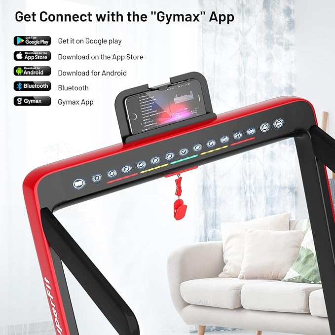GYMAX Walking Pad, Dual LED Display 2 in 1 Under Desk Treadmill for Home with Remote & Smart App Control, 2.25HP Foldable Portable Treadmill Running Machine for Office Small Space