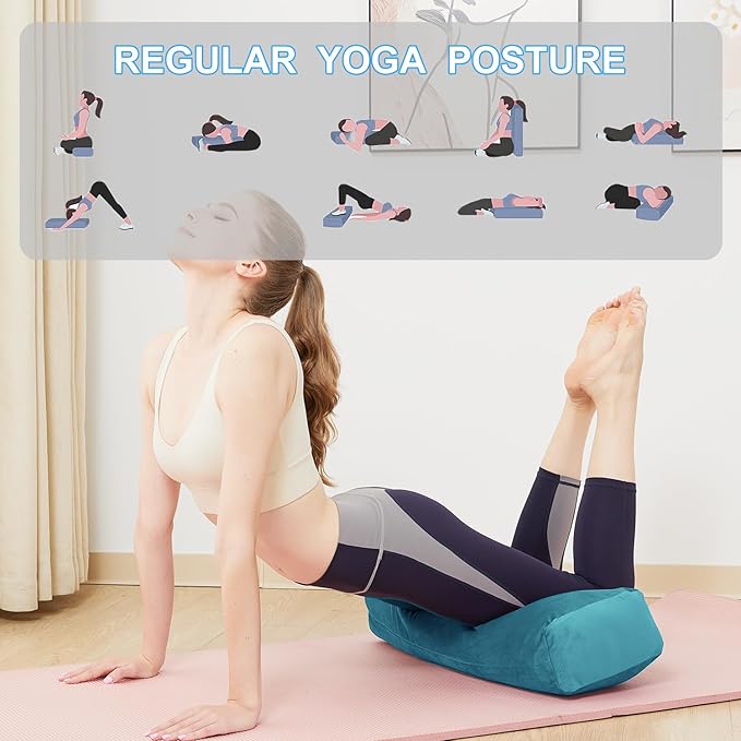 Rectangular Yoga Bolster Pillow, Meditation Pillow for Yin & Restorative Yoga, Filled with Wasted Sponge