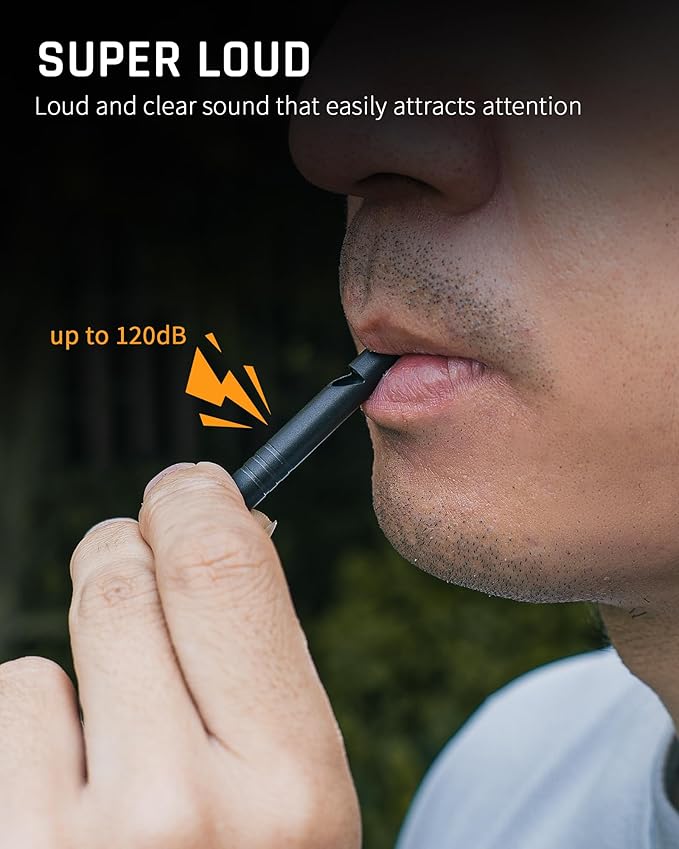TISUR Titanium Emergency Whistle,120db Safety Whistle with Lanyard,Outdoor Survival Small Whistle for Life Saving,Hiking,Pets Training,Coach Sports