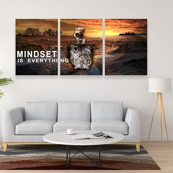 Inspirational Entrepreneur Quotes Office Wall Decor - 3 Pieces Wall Art for Living Room & Bedroom (36" W x 16''H)