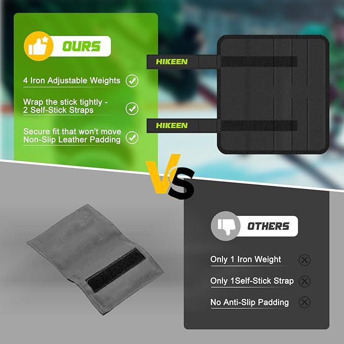 Hikeen Professional Hockey Stick Weight,Adjustable 4-16 Ounces Weights Training Aid,Anti-Slip Durable Hockey Stick Weight for Stick Speed, Timing and Puck Control