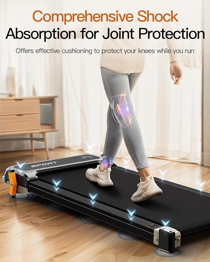 FUNRAY Versatile Walking Pad Treadmill with Incline - Dual-Sided Under Desk Treadmill with Foot Massage,2 in 1 Walking Machine for Home/Office with 330LBS Weight Capacity