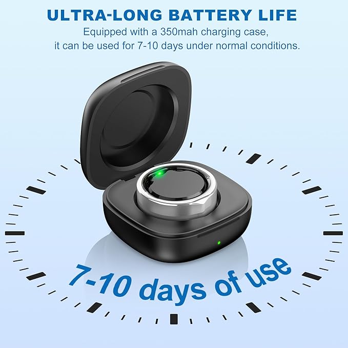 Smart Ring for Women Men - Titanium Fitness Tracker Ring with Heart Rate, Step Counting, Calories for iPhone and Android, No Subscription Fee (Sliver, 10)