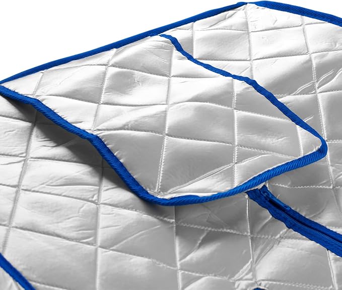 Infrared FAR IR Negative Ion Portable Indoor Personal Spa Sauna by Durherm with Air Ionizer, Heating Foot Pad and Chair, 30 Minutes Timer, Large, Silver