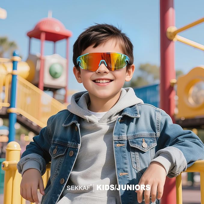 Kids Baseball Sunglasses for Boys Girls Youth Softball Cycling Sports Sunglasses UV400 Protection Age 5-12