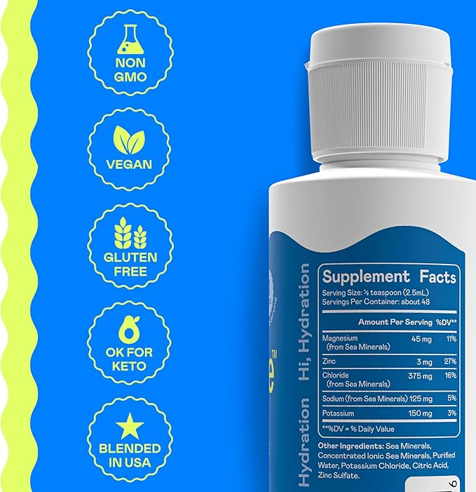 Hi-Lyte Electrolytes for Fasting, Immune Support and Rapid Hydration | 48 Servings | NO Calories NO Sugar | 20%+ More Potassium, Magnesium & Zinc