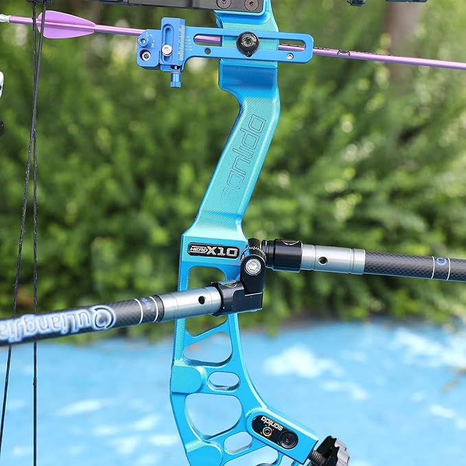 AMEYXGS Bow Stabilizer for Compound Bow, 6" 8" 10" 12" Rod Balance Bar with Damping System and Weights Shock Absorber for Compound Bow Archery Accessory