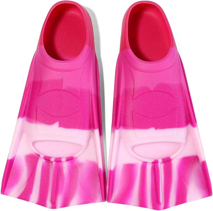 Kids Swim Fins,Short Kids Fins Youth Swimming Flippers for Lap Swimming Training for Children Girls Boys Beginners